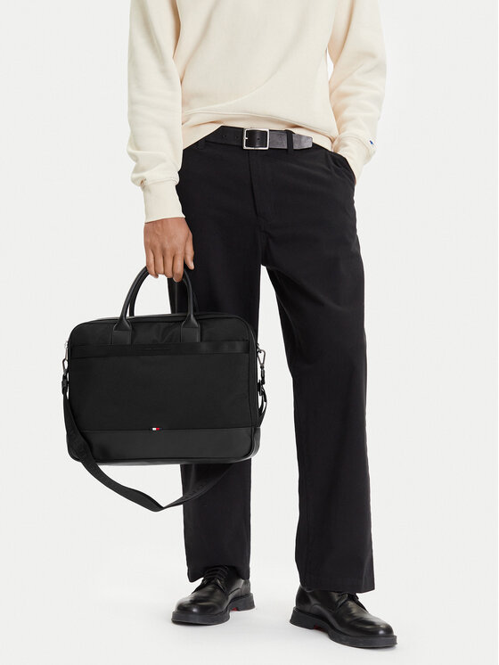 Tommy Hilfiger Torba za laptop Tommy Hilfiger Th Nylon Travel Computer Bag AM0AM13470 Crna