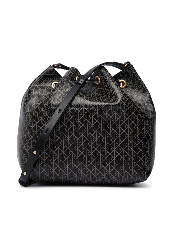 Calvin Klein Geantă Calvin Klein Emblem Aop Drawstring Bucket LV04F3785G Negru