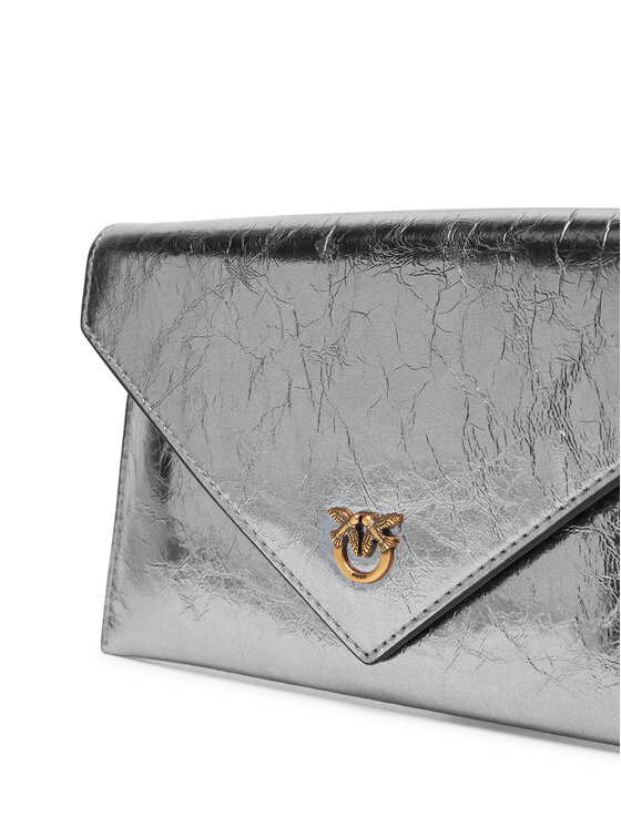PINKO Kabelka PINKO Flat Purse Mini AI 25-26 PCPL 105347 A2OT Strieborná