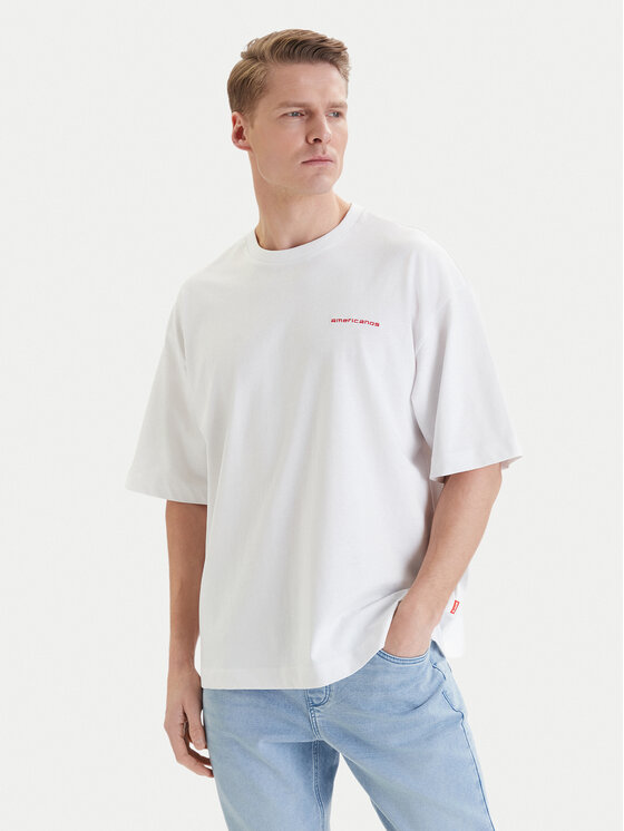 Americanos Americanos Camiseta W126-AMMTS-1017-01X Blanco Regular Fit