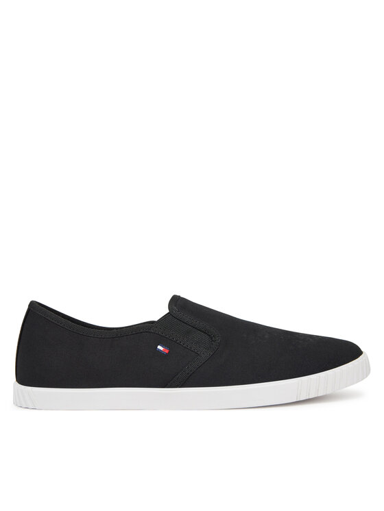 Tommy Hilfiger Tenisky Tommy Hilfiger Canvas Slip-On Sneaker FW0FW08640 Čierna