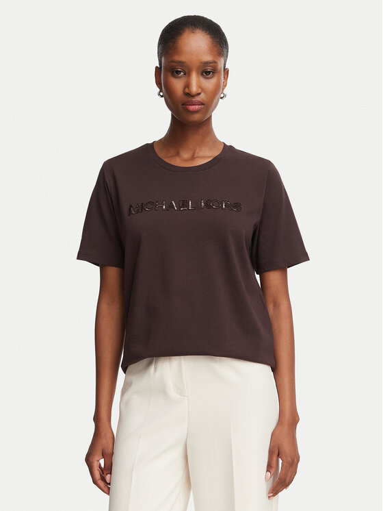 MICHAEL Michael Kors MICHAEL Michael Kors Camiseta MF6528D97J Marrón oscuro Regular Fit