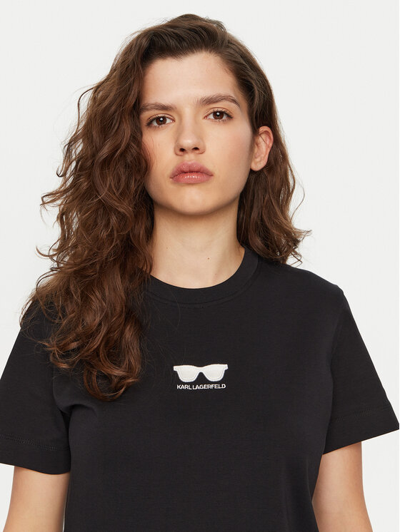 KARL LAGERFELD KARL LAGERFELD Majica A1W17021 Črna Regular Fit