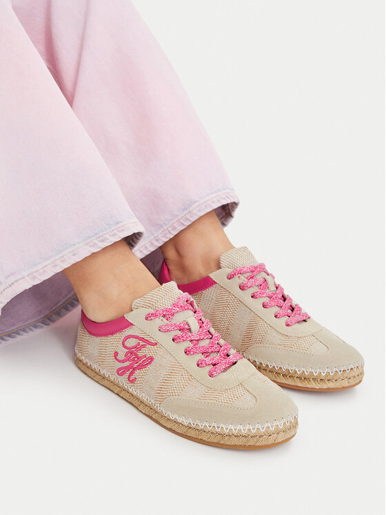 Tommy Hilfiger Espadryle Tommy Hilfiger Woven Logo Embroidery FW0FW09108 Beżowy