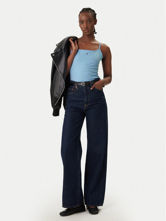 Tommy Jeans Tommy Jeans Top Essential DW0DW20675 Celeste Slim Fit