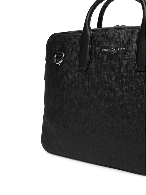 Tommy Hilfiger Чанта за лаптоп Tommy Hilfiger Th Business Leather Computer Bag AM0AM13642 Черен