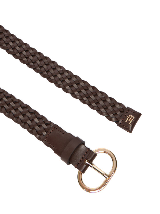 Tommy Hilfiger Curea de Damă Tommy Hilfiger Th Chic 2.5 Woven Leather AW0AW18111 Maro