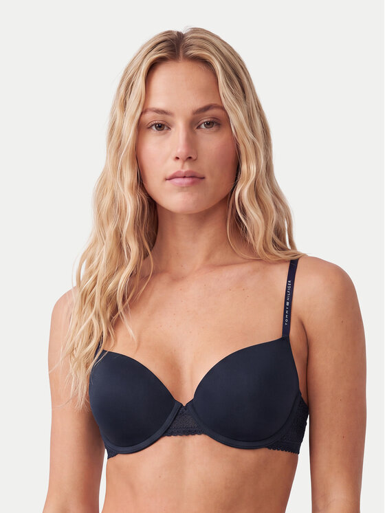 Tommy Hilfiger Tommy Hilfiger Pusiau dengta (balcony bra) liemenėlė UW0UW02420 Tamsiai mėlyna