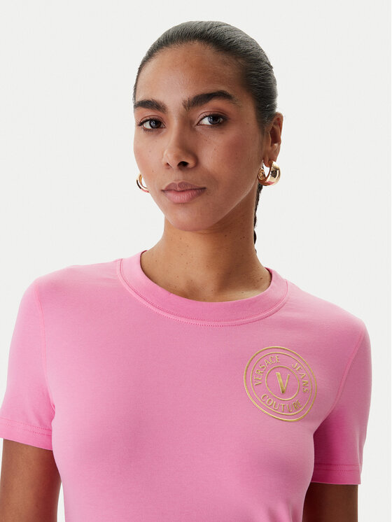 Versace Jeans Couture Versace Jeans Couture Camiseta 80HAHT02 CJ03T Rosa Slim Fit