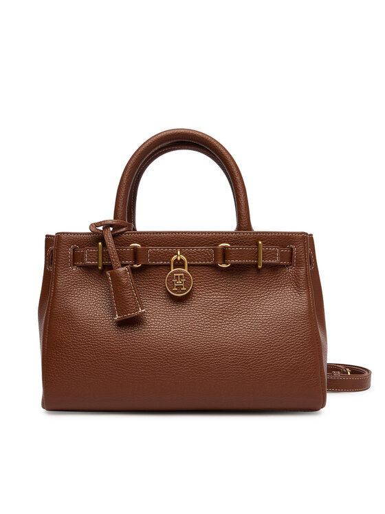Tommy Hilfiger Rankinė Tommy Hilfiger American Icon Mini Tote Leather AW0AW17926 Ruda