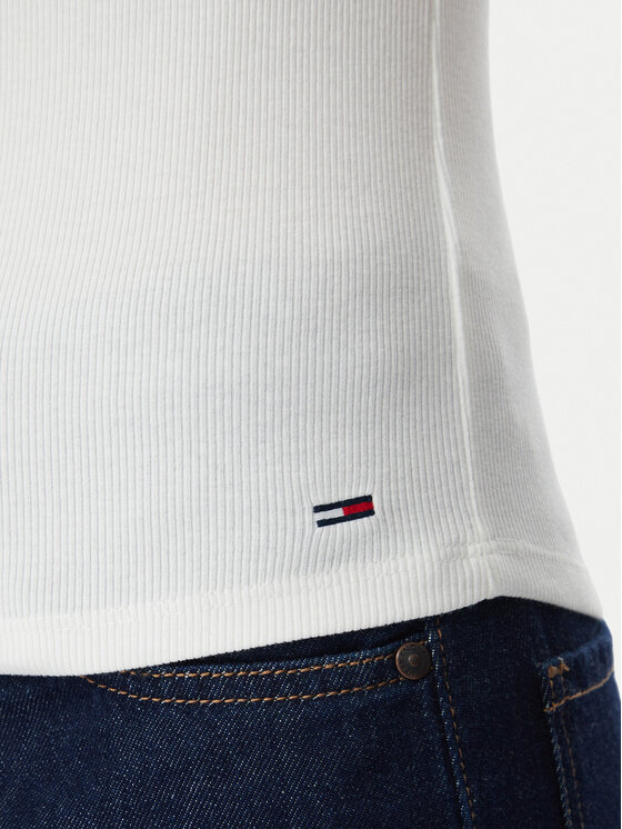 Tommy Jeans Tommy Jeans Top Ess Logo DW0DW22806 Crema Slim Fit