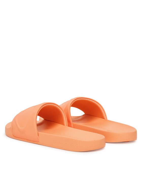 Calvin Klein Jeans Natikači Calvin Klein Jeans Slide Pu Hf Mg YW0YW01879 Oranžna