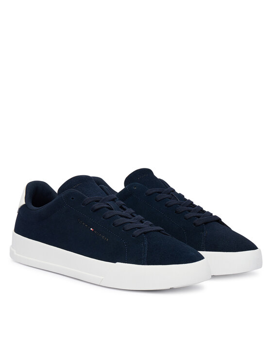 Tommy Hilfiger Sneakersy Tommy Hilfiger Th Court Core Suede FM0FM05716 Tmavomodrá