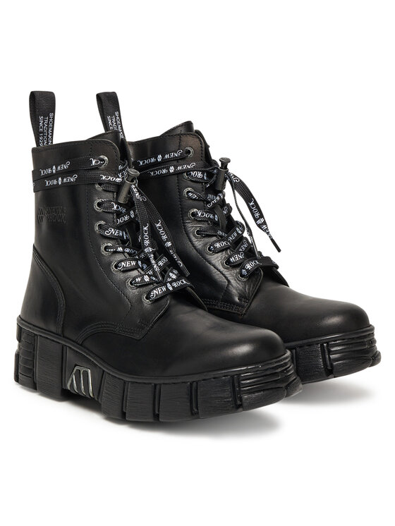 NEW ROCK Šnurovacia obuv NEW ROCK M-WALL084NP-C8 Čierna