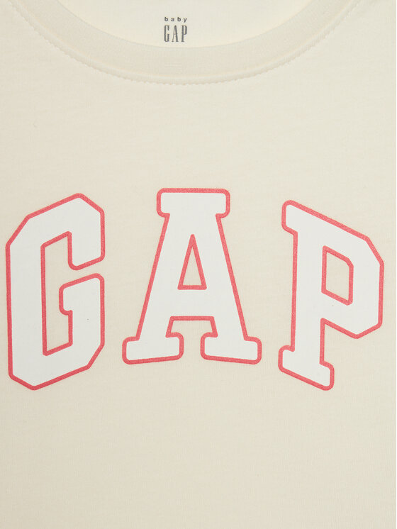 Gap Gap Majica 459909-00 Écru Regular Fit
