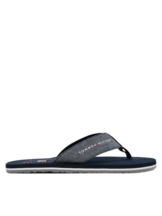 Tommy Hilfiger Japanke Tommy Hilfiger Chambray Beach Sandal FM0FM05570 Tamnoplava