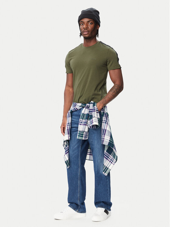 Guess Guess T-shirt U6BM04 K5388 Verde scuro Regular Fit
