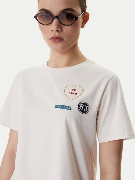 Weekend Max Mara Weekend Max Mara Camiseta West 2615971041 Écru Regular Fit