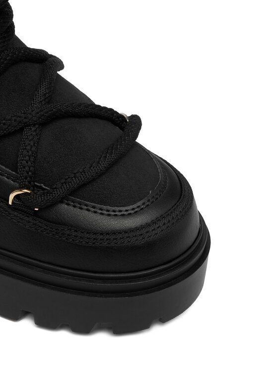 Tommy Hilfiger Cizme de zăpadă Tommy Hilfiger Real Shearling Laceup Snowboot FW0FW08996 Negru
