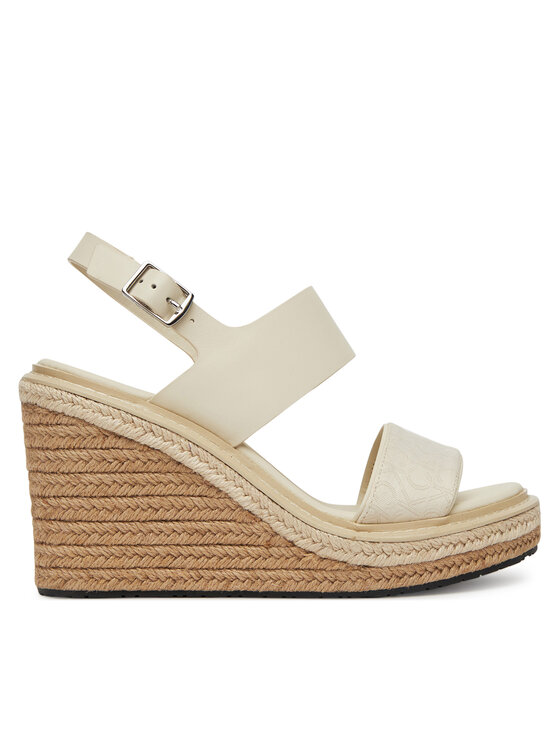 Calvin Klein Εσπαντρίγιες Calvin Klein Wedge Sandal 70 - Jacq HW0HW02386 Λευκό