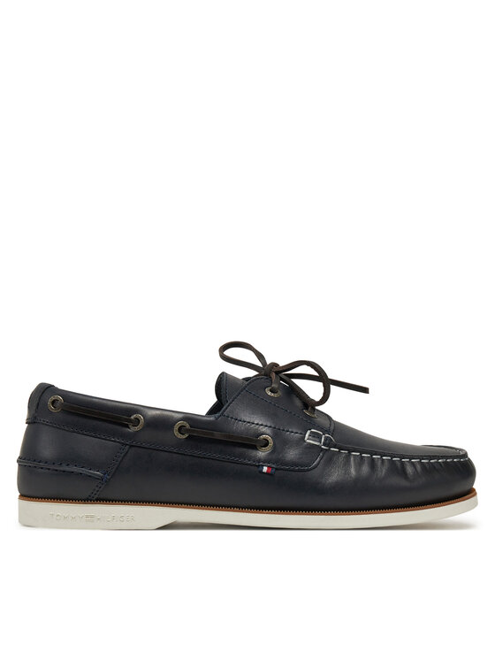Tommy Hilfiger Polobotky Tommy Hilfiger Th Boat Shoe Core Lth FM0FM05569 Tmavomodrá