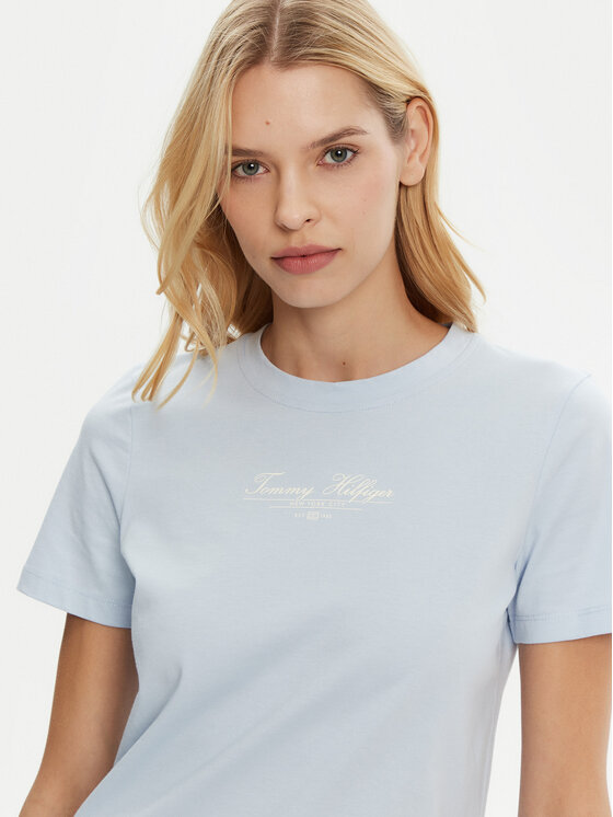 Tommy Hilfiger Tommy Hilfiger T-Shirt WW0WW45428 Γαλάζιο Regular Fit