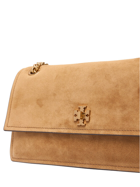 Tory Burch Сумка Tory Burch Kira Turnlock Suede Shoulder Bag 178857 Коричневий