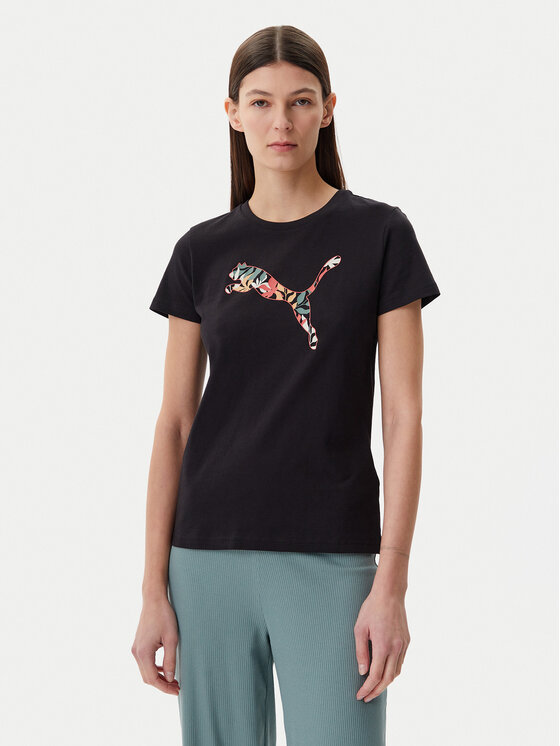 Puma Puma Футболка Floral Cat 685081 Чорний Regular Fit