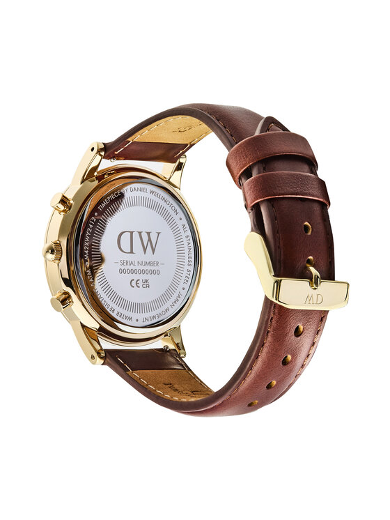 Daniel Wellington Pulkstenis Daniel Wellington Iconic Chronograph St Mawes Arctic Panda DW00100875 Brūns