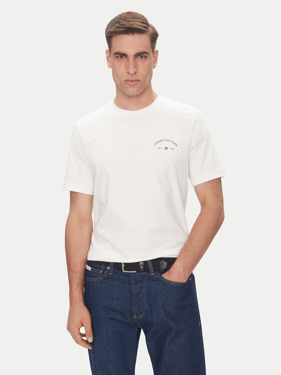 Tommy Hilfiger Tommy Hilfiger Marškinėliai Hotel MW0MW39352 Balta Regular Fit