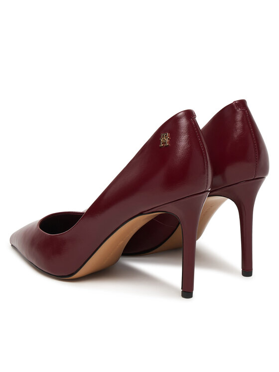 Tommy Hilfiger Čevlji z visoko peto Tommy Hilfiger Essential Pointed Pump FW0FW09362 Bordo rdeča
