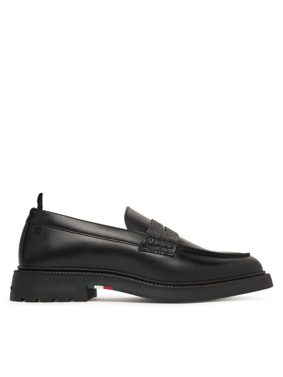 Tommy Hilfiger Čevlji brez vezalk Tommy Hilfiger Corporate Casual FM0FM05968 Črna