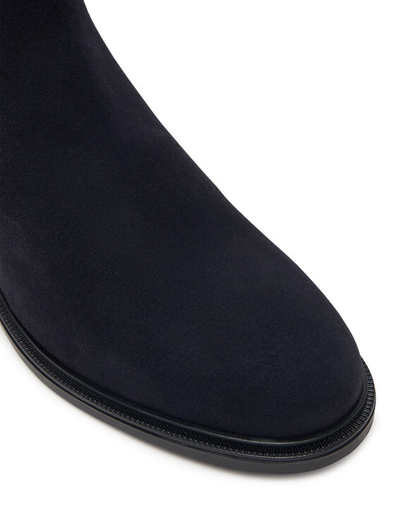 Tommy Hilfiger Боти тип челси Tommy Hilfiger Enamel Flag Suede Ankle Chelsea FW0FW09575 Тъмносин