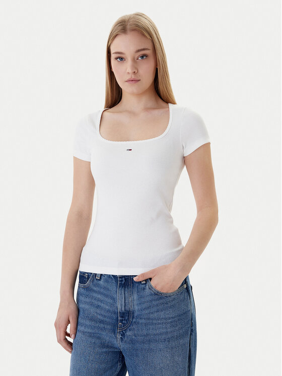 Tommy Jeans Tommy Jeans Camiseta DW0DW21837 Blanco Slim Fit