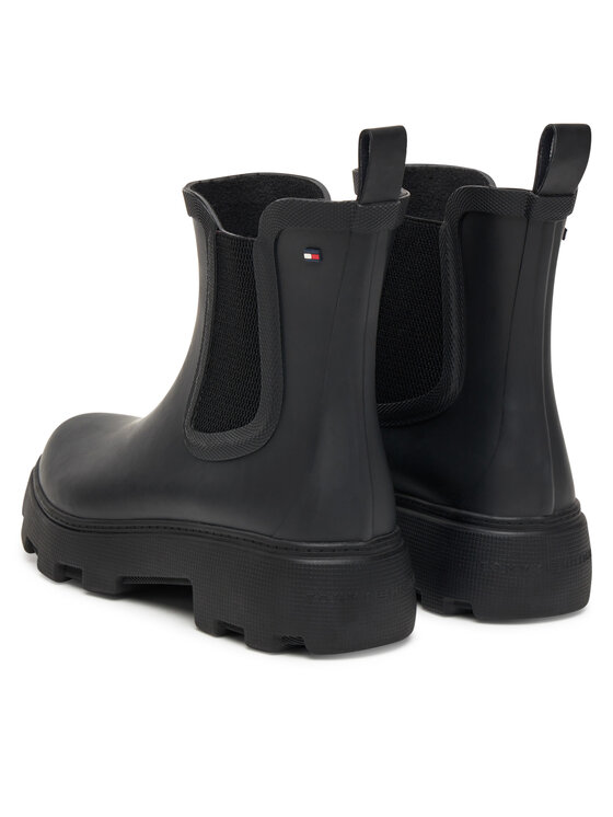 Tommy Hilfiger Gumáky Tommy Hilfiger Flag Ankle Warm Lining FW0FW08974 Čierna