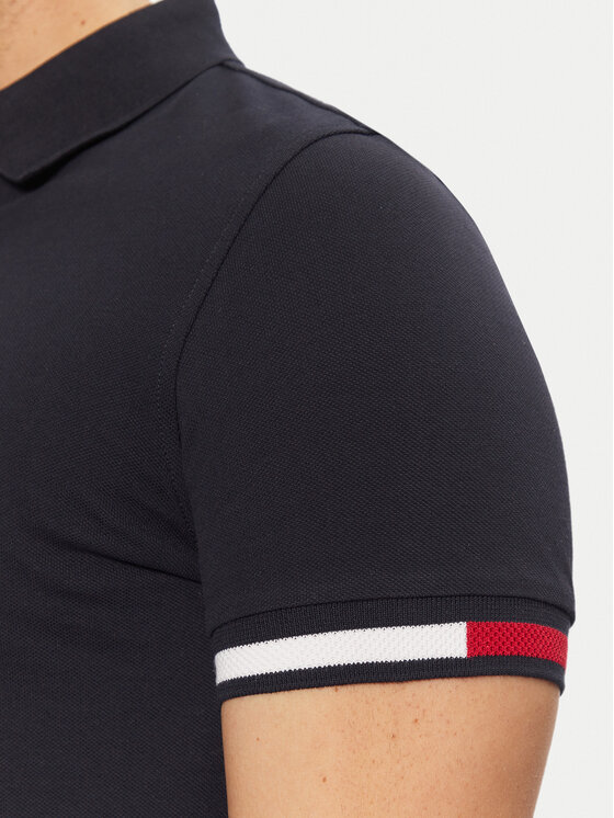 Tommy Hilfiger Tommy Hilfiger Polo majica Flag Cuff MW0MW37518 Mornarsko modra Slim Fit
