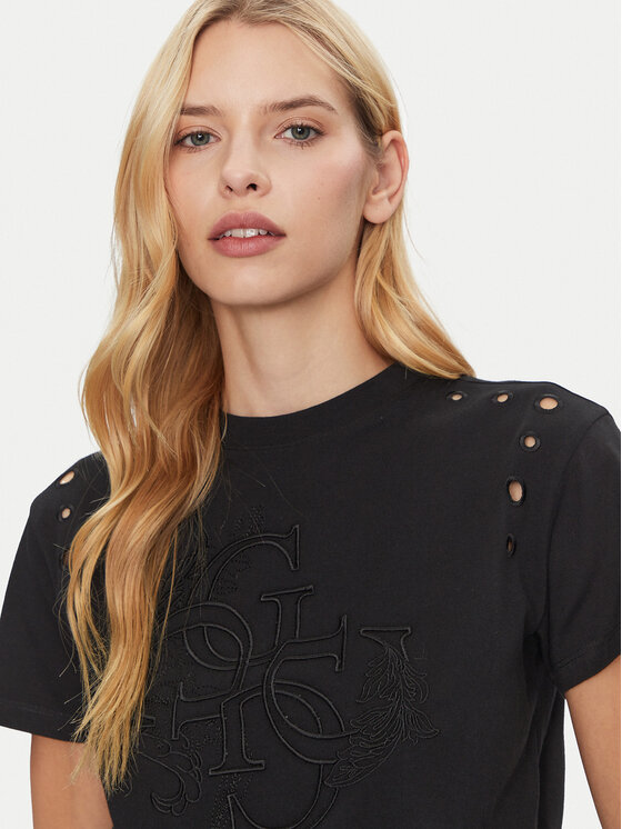 Guess Guess Футболка W5GI18 I3Z14 Чорний Regular Fit