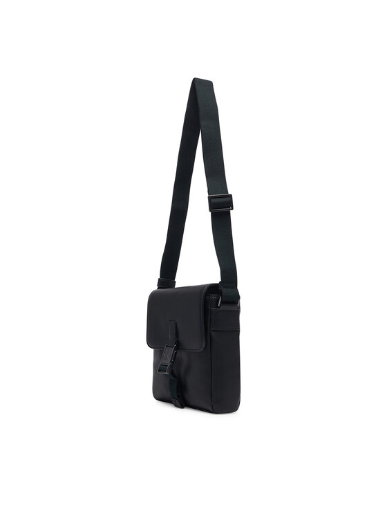 Calvin Klein Taška cez rameno Calvin Klein Emblem Hw Flap Reporter LV04D3506G Čierna