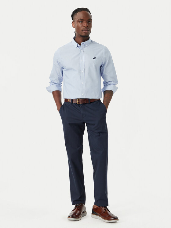 Beverly Hills Polo Club Beverly Hills Polo Club Camisa P-SS26M-BRASS Azul Regular Fit