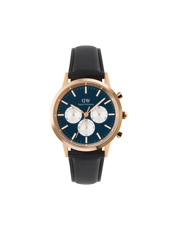 Daniel Wellington Hodinky Daniel Wellington Iconic Chronograph St Mawes Arctic Panda DW00100877 Čierna