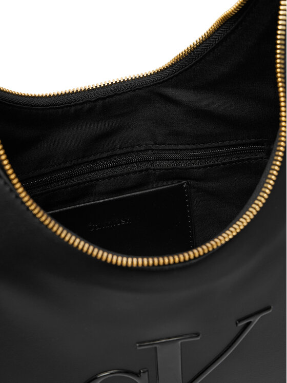 Calvin Klein Дамска чанта Calvin Klein Bold Ck Crescent Bag LV04F3427G Черен