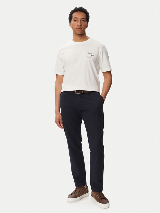 Tommy Hilfiger Tommy Hilfiger Camiseta Script Stack MW0MW43224 Blanco Regular Fit