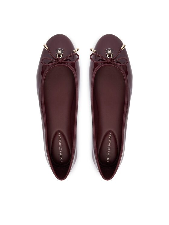 Tommy Hilfiger Balerinke Tommy Hilfiger Th Charm Patent Ballerina FW0FW09481 Tamnocrvena