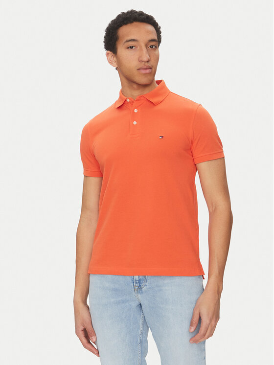 Tommy Hilfiger Tommy Hilfiger Polo majica 1985 MW0MW17771 Oranžna Slim Fit