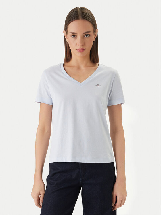Gant Gant Póló 4200750 Világoskék Slim Fit