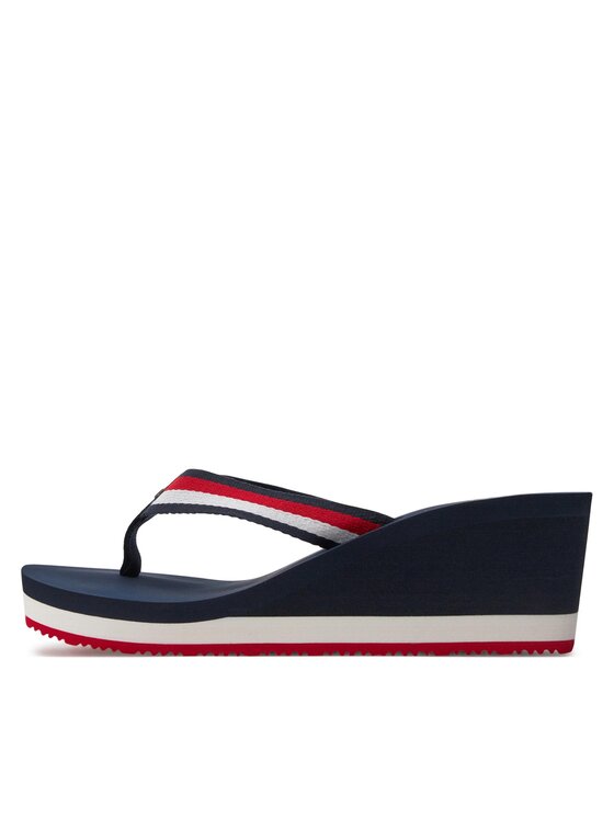 Tommy Hilfiger Žabky Tommy Hilfiger Corporate Wedge Beach Sandal FW0FW07987 Barevná