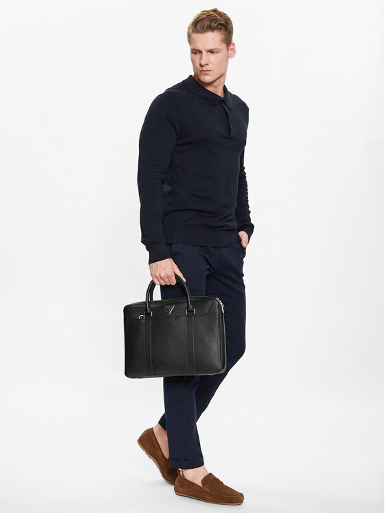 Guess Portatīvā datora soma Guess Certosa Saffiano Smart HMECSA P3138 Melns