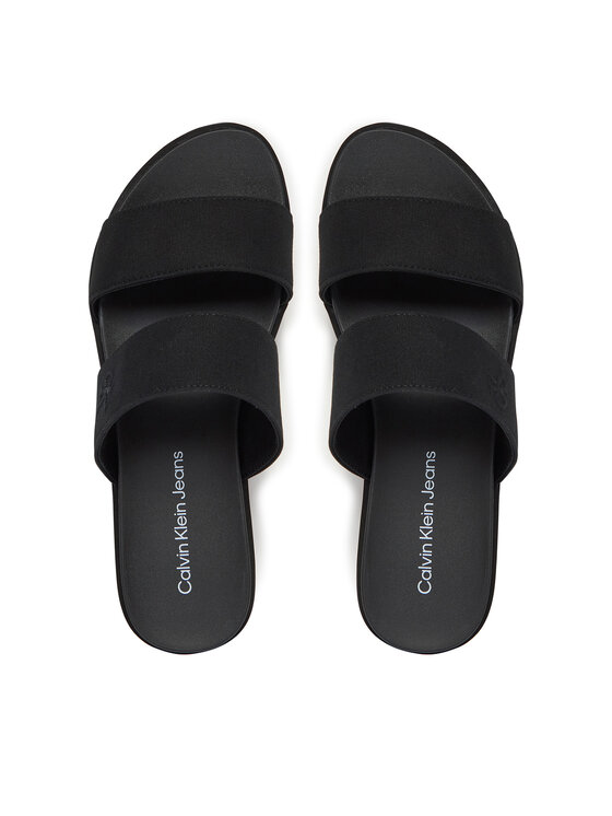 Calvin Klein Jeans Natikači Calvin Klein Jeans Flatform Sandal Webbing In YW0YW01789 Črna