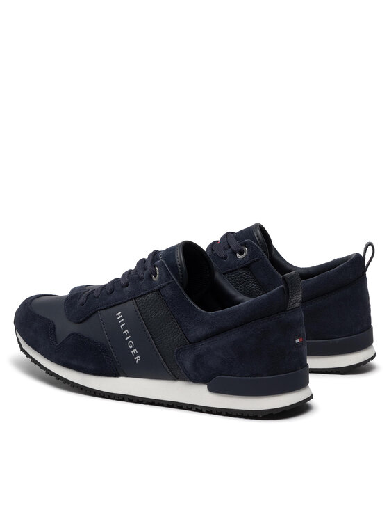 Tommy Hilfiger Sneakersy Tommy Hilfiger Iconic Leather Suede Mix Runner FM0FM00924 Granatowy
