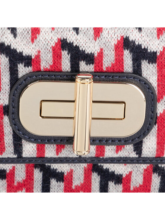 Tommy Hilfiger Geantă Tommy Hilfiger Turnlock Mini Crossover Knitted AW0AW07420 Bleumarin